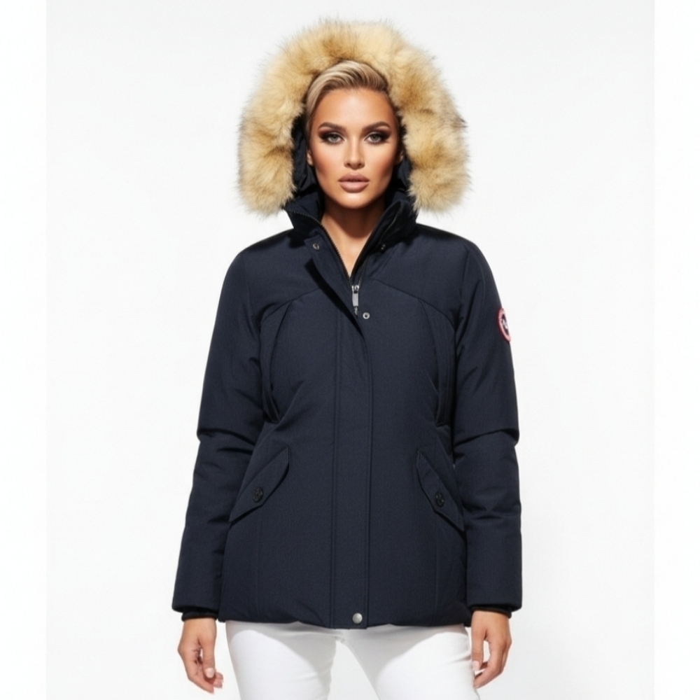 NWOT PUREMSX Puffer Ski Coat XXL Navy Long Heavy Pockets Women's